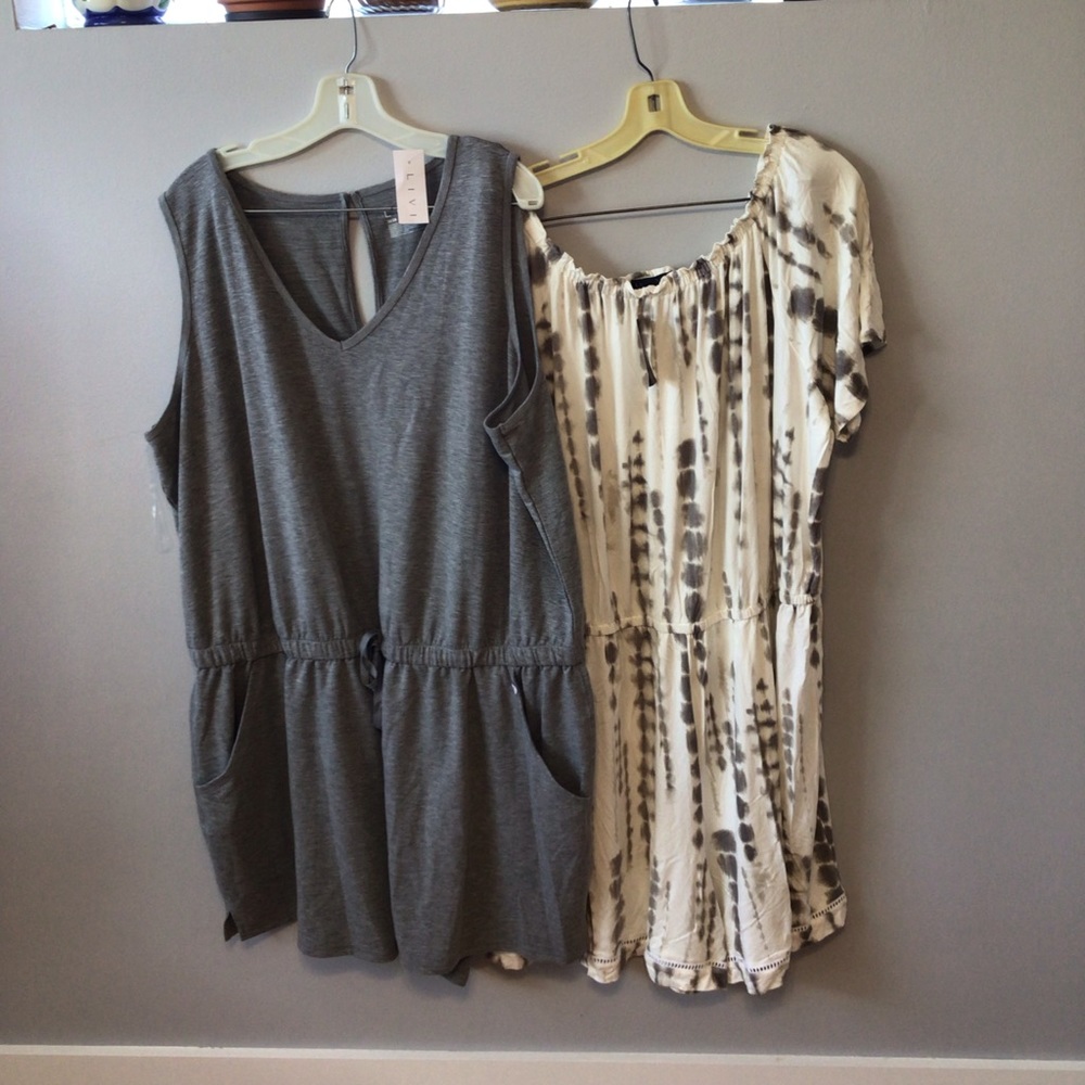 2 New Rompers both sz 26/28 one solid Livi and one pattern Lane Bryant